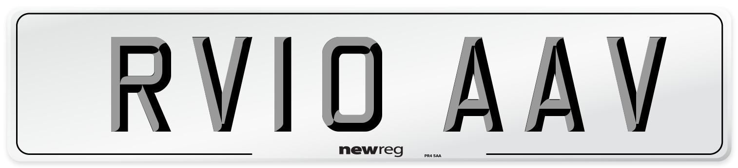 RV10 AAV Number Plate from New Reg